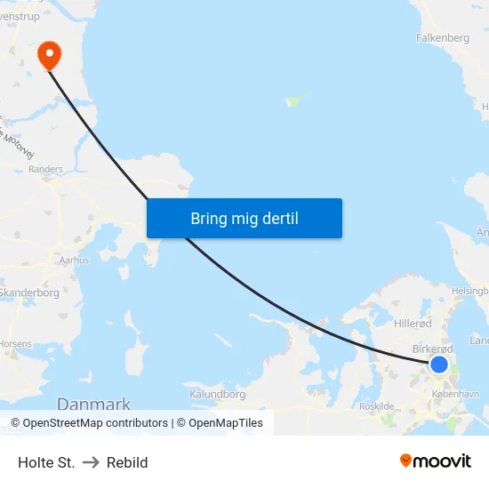 Holte St. to Rebild map