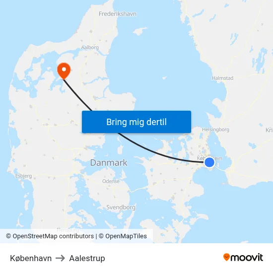 København to Aalestrup map