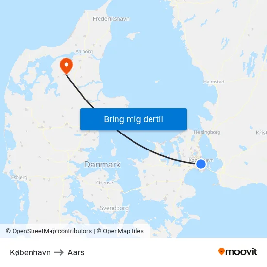 København to Aars map