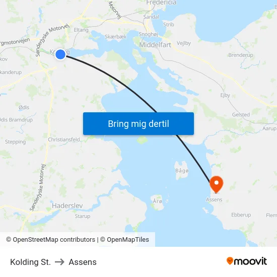 Kolding St. to Assens map