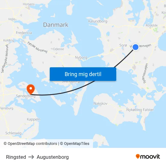 Ringsted to Augustenborg map