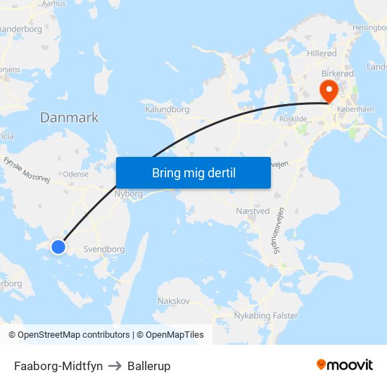 Faaborg-Midtfyn to Ballerup map