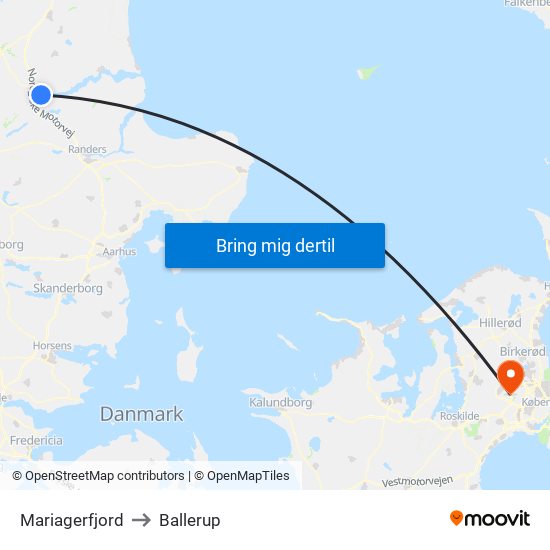 Mariagerfjord to Ballerup map