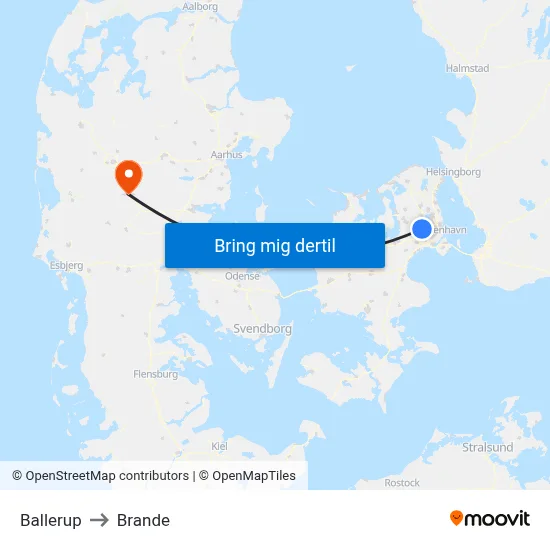 Ballerup to Brande map