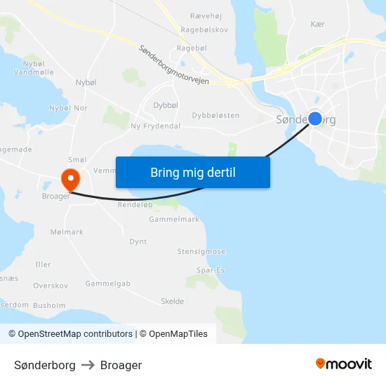 Sønderborg to Broager map