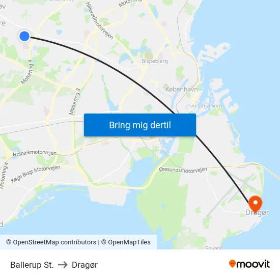 Ballerup St. to Dragør map