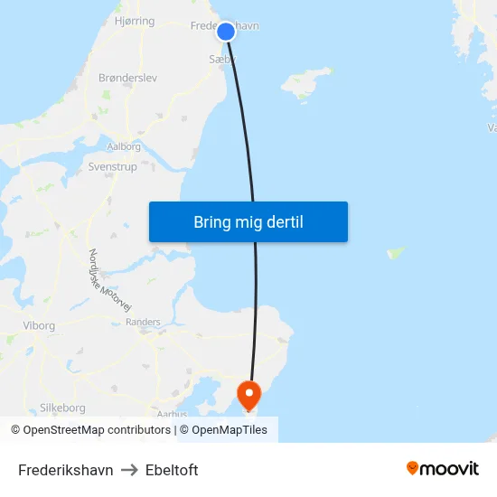 Frederikshavn to Ebeltoft map