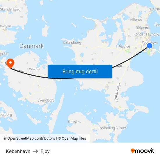 København to Ejby map