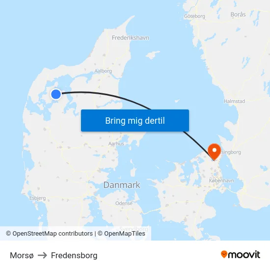 Morsø to Fredensborg map
