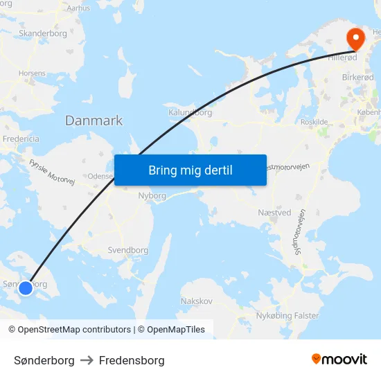 Sønderborg to Fredensborg map