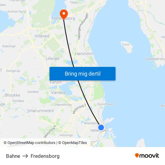 Norman Copenhagen to Fredensborg map