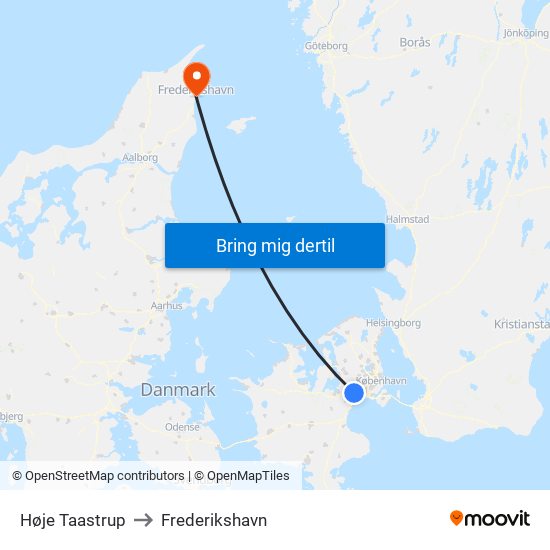 Høje Taastrup to Frederikshavn map