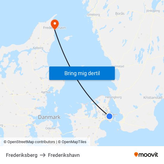 Frederiksberg to Frederikshavn map