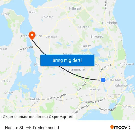 Husum St. to Frederikssund map