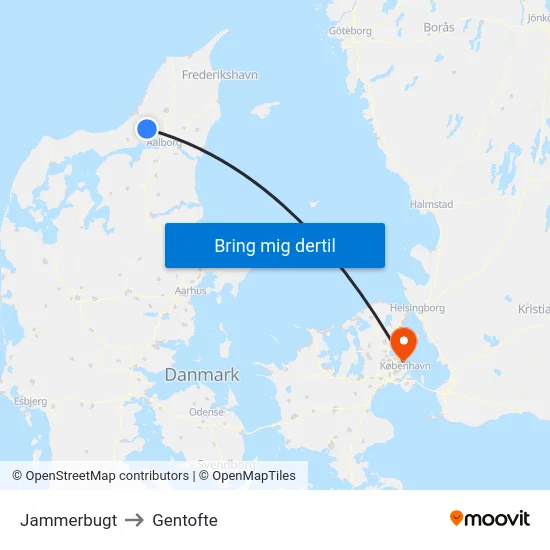 Jammerbugt to Gentofte map
