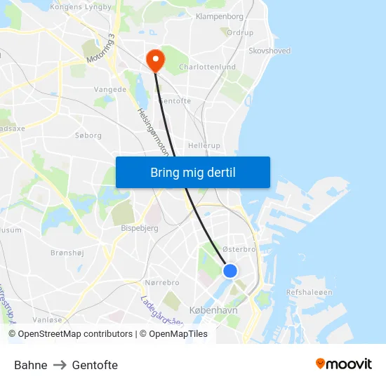 Norman Copenhagen to Gentofte map