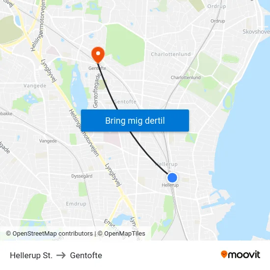 Hellerup St. to Gentofte map