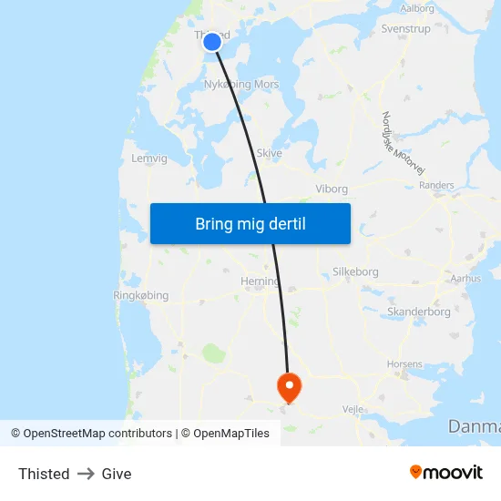 Thisted to Give map