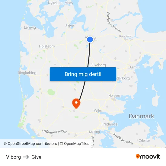 Viborg to Give map
