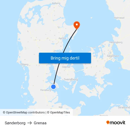 Sønderborg to Grenaa map