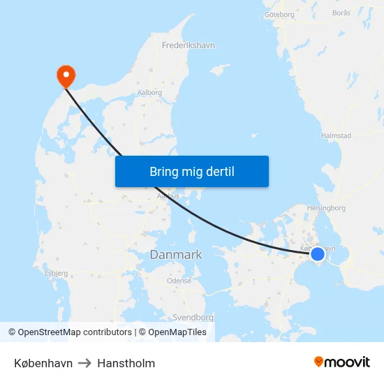 København to Hanstholm map