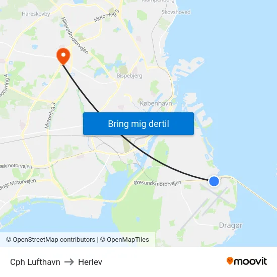 Cph Lufthavn to Herlev map