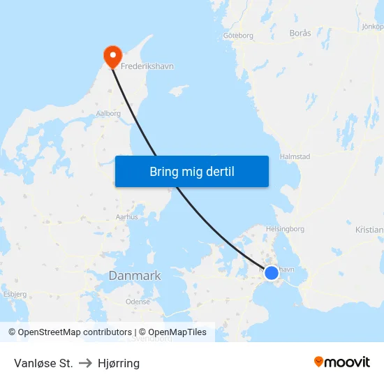Vanløse St. to Hjørring map