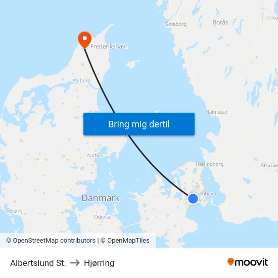 Albertslund St. to Hjørring map