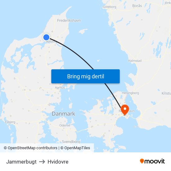 Jammerbugt to Hvidovre map