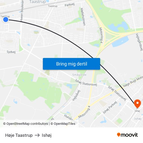 Høje Taastrup to Ishøj map