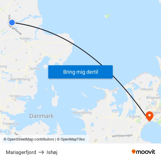 Mariagerfjord to Ishøj map
