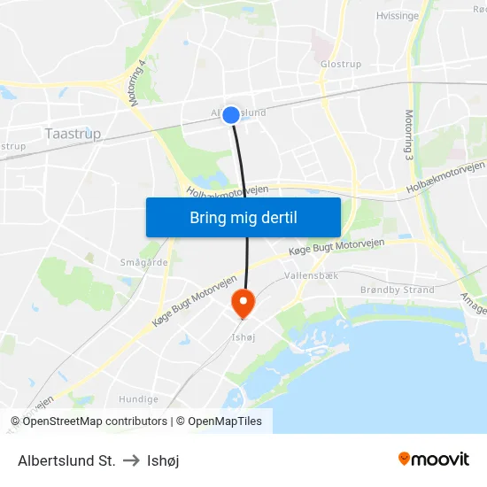 Albertslund St. to Ishøj map
