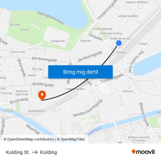 Kolding St. to Kolding map