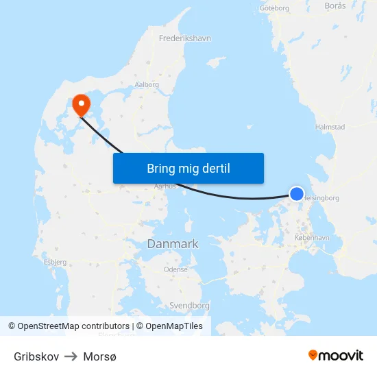 Gribskov to Morsø map