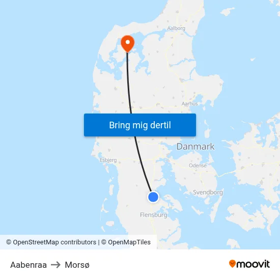Aabenraa to Morsø map