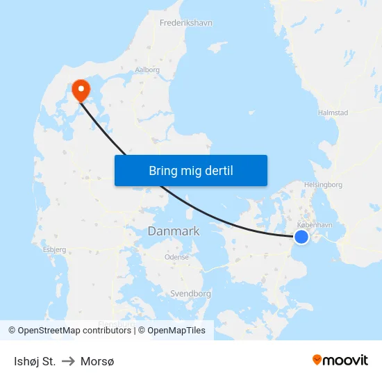 Ishøj St. to Morsø map