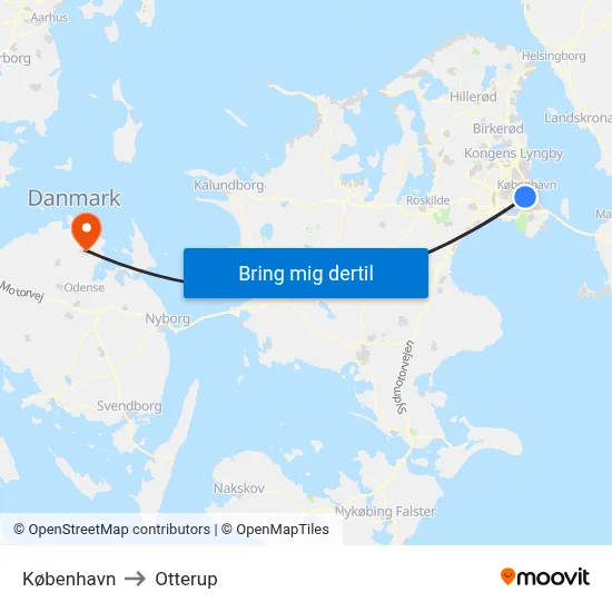 København to Otterup map
