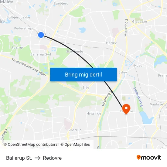 Ballerup St. to Rødovre map