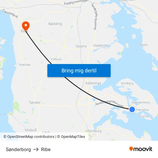 Sønderborg to Ribe map