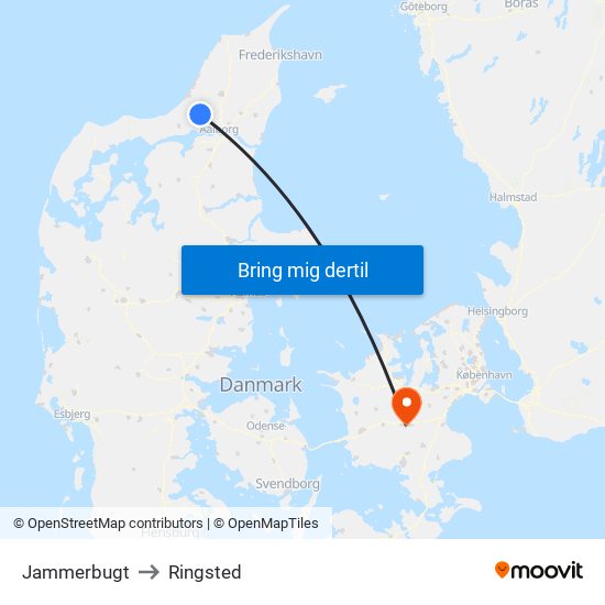 Jammerbugt to Ringsted map