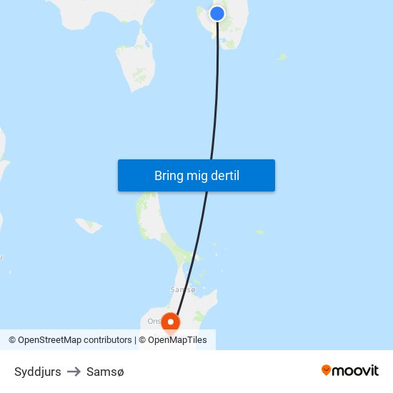 Syddjurs to Samsø map