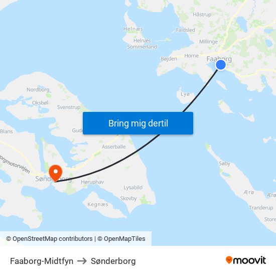 Faaborg-Midtfyn to Sønderborg map