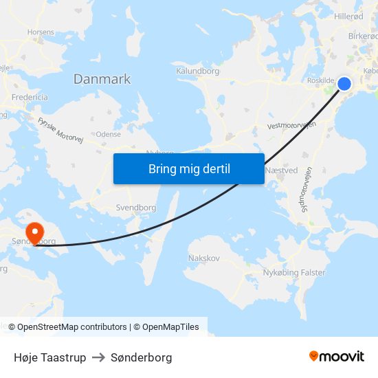 Høje Taastrup to Sønderborg map