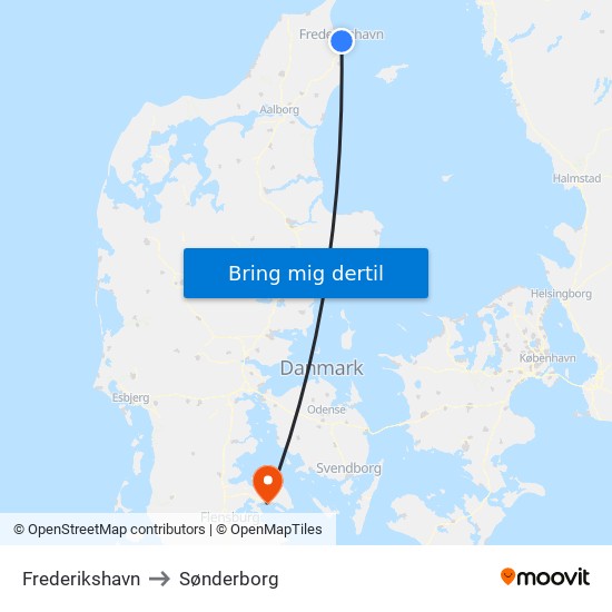 Frederikshavn to Sønderborg map