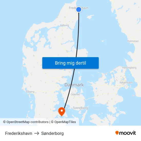 Frederikshavn to Sønderborg map
