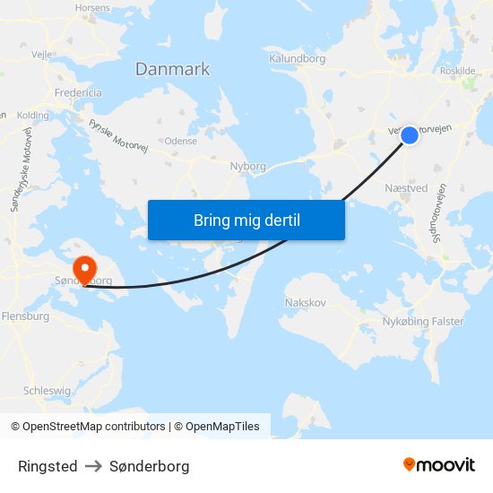 Ringsted to Sønderborg map