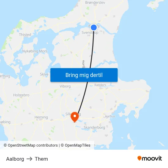 Aalborg to Them map