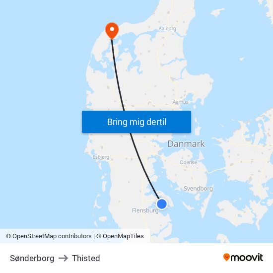 Sønderborg to Thisted map