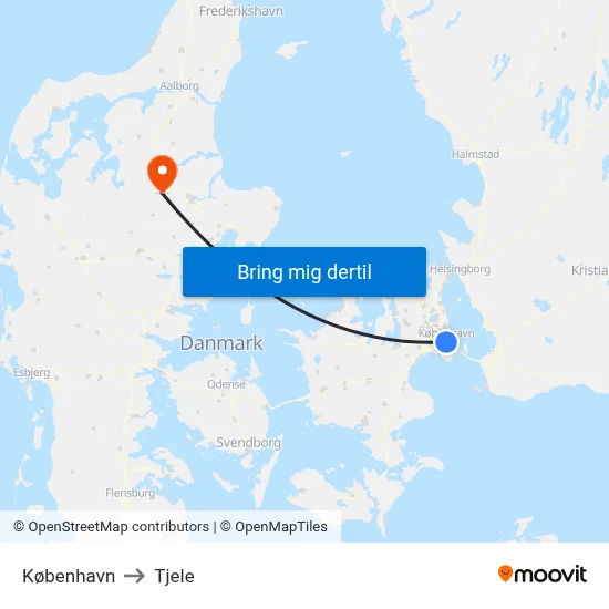 København to Tjele map
