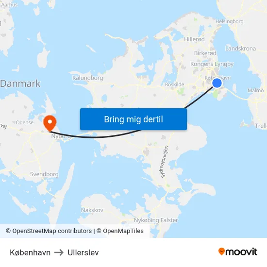 København to Ullerslev map
